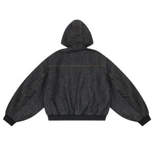 Chaquetas Vaqueras de Mezclilla para <span class=keywords><strong>Hombre</strong></span>, Estilo Bombero, con Capucha, Cierre de Botones, Diseño Cuadrado, Desgastado, Vintage, Japonés, Fabricantes - Product Image 4