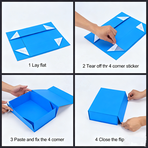 Luxury Customized Recyclable Magnetic Clothing Shoes Packaging Gift Folding <strong>Boxes</strong> Rigid Cardboard Carton with Ribbon - Product Image 4