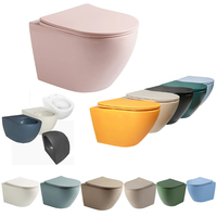WC monobloc moderne en céramique mat ivoire pour seniors, ensemble de salle de bain d'hôtel, cuvette de toilette, sanitaires, siège en plastique