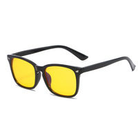 Lunettes de jeu anti-lumière bleue à motif carré de dessin animé, verres rouge orangé, monture PC pleine bordure pour visage en forme de losange, durables pour adultes