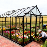 Serre en aluminium sur mesure 8x12 pieds avec structure en alliage, kit complet de véranda extérieure de style européen pour jardin, pièce chauffée