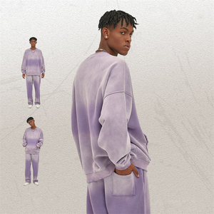 Sudadera de algodón de gran tamaño para hombre-Poly Fleece Drop Shoulder Design - Product Image 3