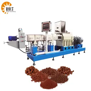 machine for fish feeds making twin screw extruder pet food pellet machine plant floating fish feed production line