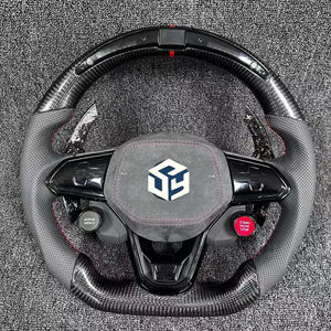 Volante Deportivo LED de Fibra de Carbono Compatible con Volkswagen Golf8 MK8 Passat <span class=keywords><strong>Touareg</strong></span> Tiguan Polo GTD MK7 MK6 <span class=keywords><strong>R</strong></span>-<span class=keywords><strong>Line</strong></span> CC Jetta - Product Image 3