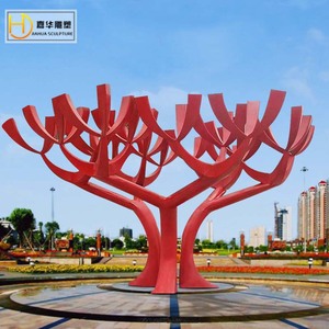 Jiahua Stainless Steel Abstract <b>Tree</b> <b>Outdoor</b> Decorative Sculpture Floor Mount Handmade Irregular Shape - Product Image 3