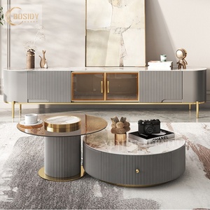 Tavolini da Caffè di Lusso all'Ingrosso <span class=keywords><strong>con</strong></span> <span class=keywords><strong>Piano</strong></span> <span class=keywords><strong>in</strong></span> <span class=keywords><strong>Vetro</strong></span>, Nuovo Design 2022, Set di Tavolini da Caffè Rotondi - Product Image 1