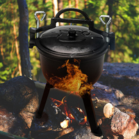 Logo personnalisé Chaudron en fonte émaillée Pologne camping autocuiseur trois pattes viande chasse pot