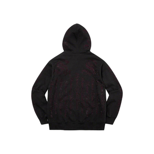 Red Rhinestone <b>Black</b> <b>Hoodie</b> Crystal Sweatshirt Loose Fit Streetwear <b>Zipper</b> for Men Custom Logo - Product Image 2