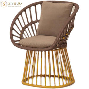 Mobilier d'extérieur pour restaurant Chaise de jardin en rotin imperméable Patio Thairs en aluminium - Product Image 5