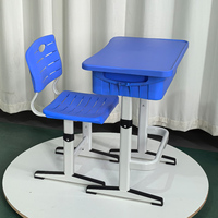 Ensemble de bureau et chaise scolaire moderne de haute qualité en ABS avec cadre en tube d'acier, réglable en hauteur et durable pour la chambre et l'école