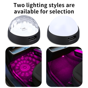 Luce ambientale per auto con controllo vocale, 3 modalità, cambio colore, <span class=keywords><strong>lampada</strong></span> decorativa per interni auto, alimentata tramite USB - Product Image 4