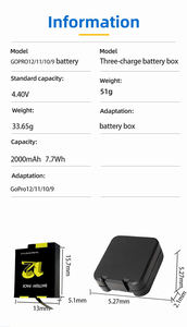 Paquete de <span class=keywords><strong>batería</strong></span> de litio recargable de 1800mAh para <span class=keywords><strong>GoPro</strong></span> HERO12/11/<span class=keywords><strong>10</strong></span>/9 <span class=keywords><strong>Enduro</strong></span> accesorios de cámara de acción de alto rendimiento en Stock - Product Image 6