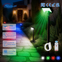 Lampu Natal Tenaga Surya Rgb Merah/Hijau/Biru/Putih Sensor Gerak Lampu Jalur Tenaga Surya Lampu Taman Tenaga Surya Luar Ruangan