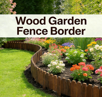 Borde de Madera Carbonizada Duradero para Jardín, Decoración de Cercas de Madera, Borde para Paisajismo, Barrera para Macizos de Flores, Jardín, Césped, Caminos y Árboles