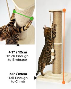 <span class=keywords><strong>Tiragraffi</strong></span> per gatti, dotato di una spessa Base in legno massiccio Super grande, resistente e stabile torre di graffi per gatti - Product Image 4