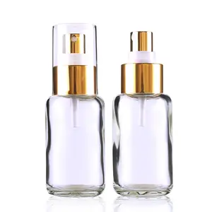 Botol kaca elegan kemasan kosmetik OEM untuk produk kecantikan