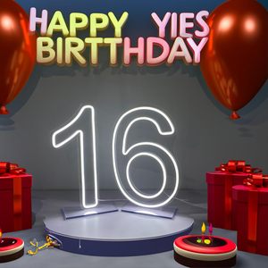 Led Neon số một dấu hiệu cho bé đặc biệt ngày USB cộng với pin trường hợp sinh nhật bên cộng với logo mô hình - Product Image 4