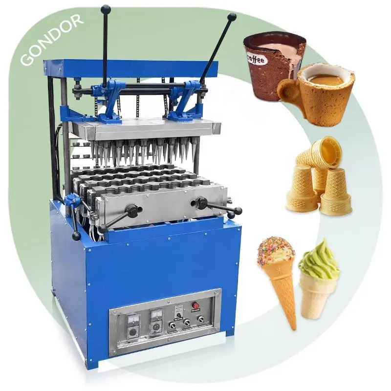 Máquina automática de café e chá para fazer biscoitos waffles e waffles, máquina de casquinha de sorvete comestível