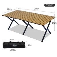 Table pliante d'extérieur en acier au carbone, portable, pour pique-nique, cuisine, barbecue, équipement de camping