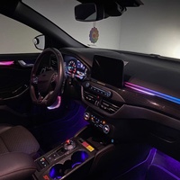 Éclairage d'ambiance pour voiture, ruban LED RGB 64 couleurs dynamique pour Ford Focus 2019-2022, bande lumineuse d'ambiance pour voiture, panneau lumineux d'ambiance pour voiture