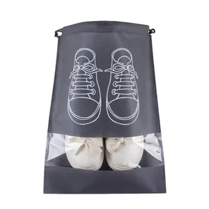 Wholesale Custom Logo cheap Nonwoven Drawstring Shoe Bags Convenient Carry for Travel & Home Storage visual Dust Bag