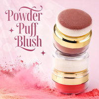 Fard à joues en poudre portable avec applicateur tête de champignon, léger, estompable, longue tenue, pour le visage, vente en gros, logo personnalisé