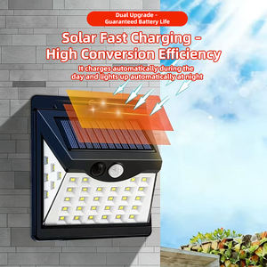 <span class=keywords><strong>Lampe</strong></span> murale <span class=keywords><strong>solaire</strong></span> extérieure à 40 LED <span class=keywords><strong>avec</strong></span> détecteur de mouvement, 6000K, lumière du jour, haute luminosité, étanche, source LED, diffuseur ABS - Product Image 2