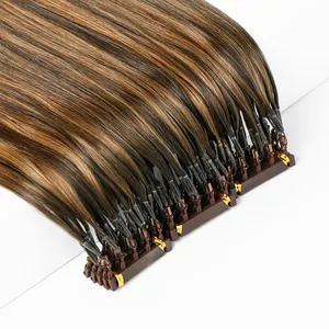 Высококачественные, оптовая продажа, 13A, необработанные натуральные человеческие волосы, двойная вытянута 6D для наращивания для салона, на заказ