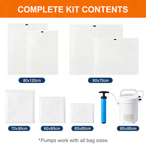 Kit de Almacenamiento al Vacío para el Hogar, Juego de Bolsas con Bomba de Vacío para Ropa, Mantas, Ropa de Cama y Organización de Armarios - Product Image 2