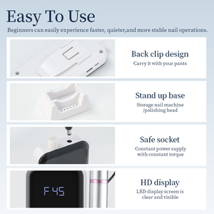 Machine à ongles électrique professionnelle portable rechargeable sans fil, de haute qualité, en acier inoxydable, fabriquée par des experts, à prix abordable - Product Image 5