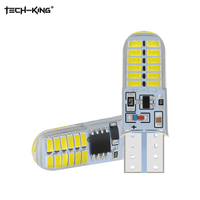 Luz indicadora de ancho de gel de sílice LED para motocicleta, Flash T10 3014 24SMD, luces de matrícula, luz ancha resaltada para automóvil