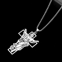 Orthodoxe Chrétien En Acier Inoxydable Crucifix Pendentif Étanche Unisexe Mode Bijoux Vintage Style Chaîne Mariages Chandails