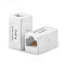 Konektor RJ45 Female to Female Inline Coupler Cat5e Cat6 UTP Ethernet Cable Extender Adapter Joiner untuk Koneksi Jaringan LAN