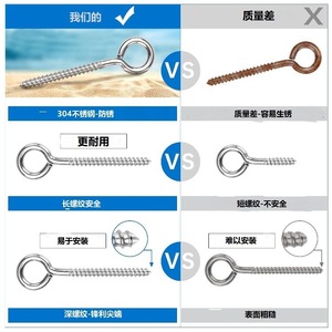 Pernos de Ojo de Acero Inoxidable M8 M10 M12 Grado 304 para Aplicaciones Metálicas - Product Image 2
