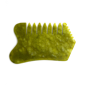 Verde giada pettine Guasha raschiatura per il dolore del lavoro multifunzionale testa palmare e strumenti di massaggio per la cura della testa, rilassare la nascita - Product Image 2