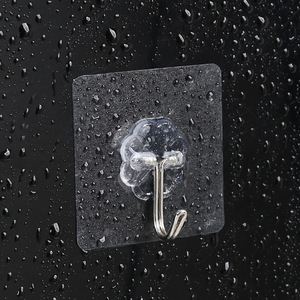 <b>Adhesive</b> <b>Hooks</b> Transparent 3 Pack Removable For Home Use Bathroom Kitchen Door Wall Mount <b>Hook</b> - Product Image 3