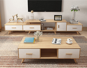 Phòng khách hiện đại melamine <span class=keywords><strong>MDF</strong></span> <span class=keywords><strong>TV</strong></span> đứng Tủ Set với Bàn cà phê - Product Image 5