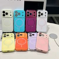 Étui de téléphone magnétique en TPU PC brillant et coloré pour iPhone 18 17 Pro Max 16 15 – Coque de protection antichoc
