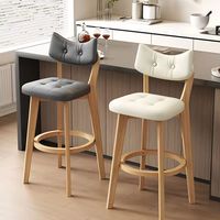 Tabouret de bar en bois massif avec dossier, design moderne et minimaliste, usage commercial et domestique, mobilier de bar haut de gamme et luxueux
