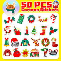 Directement du fabricant autocollants en vinyle imperméables 50 pcs d'autocollants de Noël pour ajouter une atmosphère festive