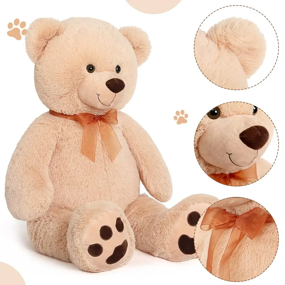 Niuniu Daddy Wholesale 40 Inches Stuffed Big Soft Plush Giant panda Teddy Bear Premium Animals Brown Toy for Men Women and Kids