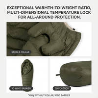 Nylon ultraléger -10 ℃   Sac de couchage en duvet de canard pour temps froid, adulte, camping, personnalisable, certifié CE