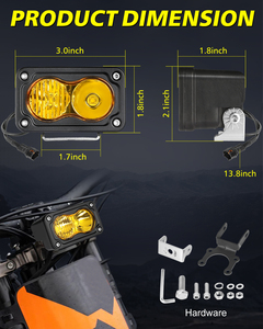 Phụ kiện xe máy 20W, đèn phụ trợ xe máy 3 inch, đèn sương mù vàng, giá đỡ gắn cho Bee X/S Talaria Sting MX3 - Product Image 2