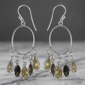 Boucles d'oreilles Art Palace plaquées argent avec cristaux ovales sertis de strass pour femme, style bohème, pour soirée - Product Image 1