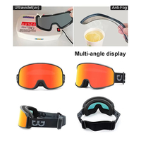 RTS Vente en gros Lunettes de ski personnalisées CE Protection UV400 Lunettes de snowboard Verres polarisés miroir Lunettes de sports de neige Protéger les yeux