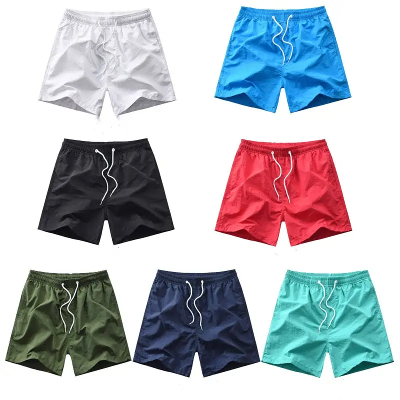 Shorts em branco à prova d'água para verão, bermudas de cor pura para homens, 2022