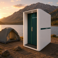 Toilettes intelligentes TOPPLAECO avec stérilisation UV-C, conception modulaire, toilettes publiques automatiques autonettoyantes pour l'extérieur, cabine de toilettes portable