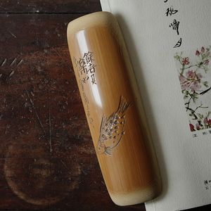 Cuillère à thé sculptée à la main en forme de poisson mandarin, en bambou, essentielle pour la cérémonie du thé, origine Anji - Product Image 1