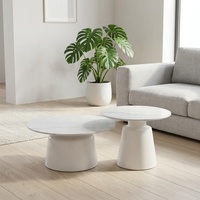 Mesa de Centro de Piedra Sinterizada Económica, Moderna y Minimalista, Juego de Mesa de Centro para Sala de Estar