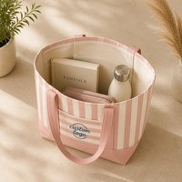 Sac fourre-tout en toile robuste, personnalisable avec logo, en coton, surdimensionné, réutilisable, avec poche zippée, pour femmes, travail, voyage, sport